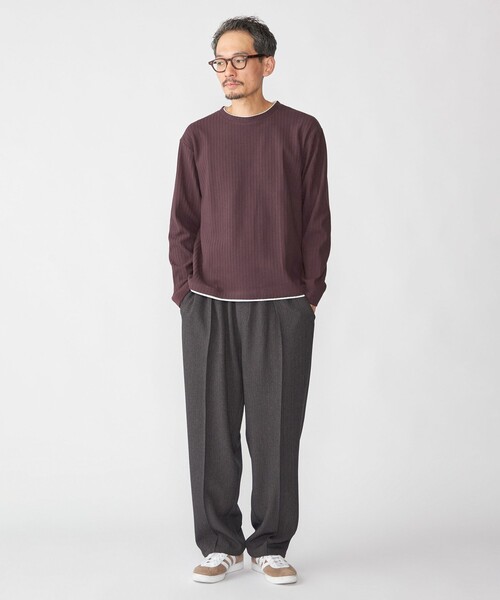 SHIPS(シップス)の「SHIPS: フェイク レイヤード クルーネック ロングスリーブ(Tシャツ/カットソー・メンズ・グレー/ベージュ/ネイビー/ワイン・SMALL/MEDIUM/LARGE/X-LARGE)」の7枚目の写真