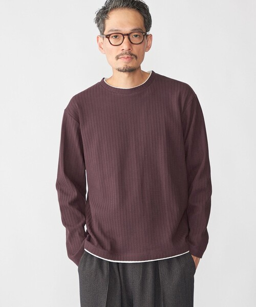 SHIPS(シップス)の「SHIPS: フェイク レイヤード クルーネック ロングスリーブ(Tシャツ/カットソー・メンズ・グレー/ベージュ/ネイビー/ワイン・SMALL/MEDIUM/LARGE/X-LARGE)」の21枚目の写真
