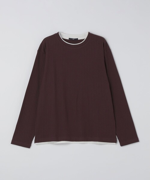 SHIPS(シップス)の「SHIPS: フェイク レイヤード クルーネック ロングスリーブ(Tシャツ/カットソー・メンズ・グレー/ベージュ/ネイビー/ワイン・SMALL/MEDIUM/LARGE/X-LARGE)」の9枚目の写真