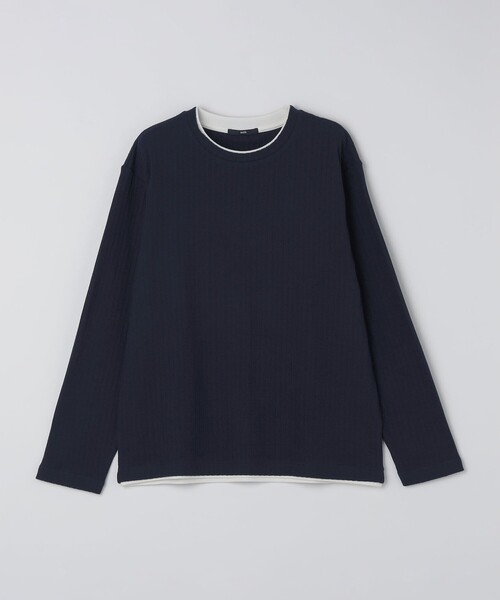 SHIPS(シップス)の「SHIPS: フェイク レイヤード クルーネック ロングスリーブ(Tシャツ/カットソー・メンズ・グレー/ベージュ/ネイビー/ワイン・SMALL/MEDIUM/LARGE/X-LARGE)」の11枚目の写真