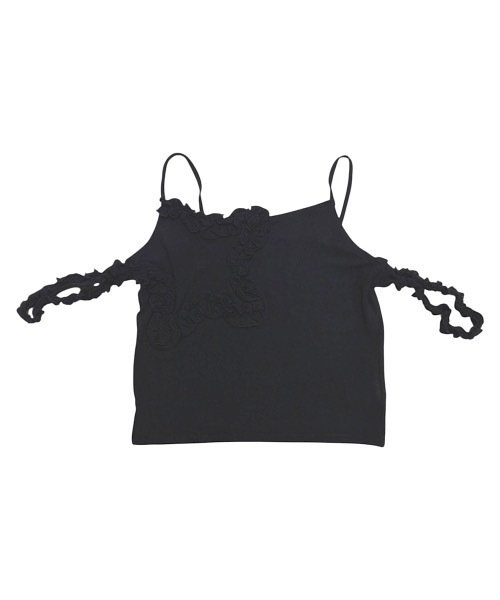 lilLilly（リルリリー）の「スターフリルキャミソール（キャミソール・レディース・ブラック/ホワイト/グレー・FREE）」の5枚目の写真