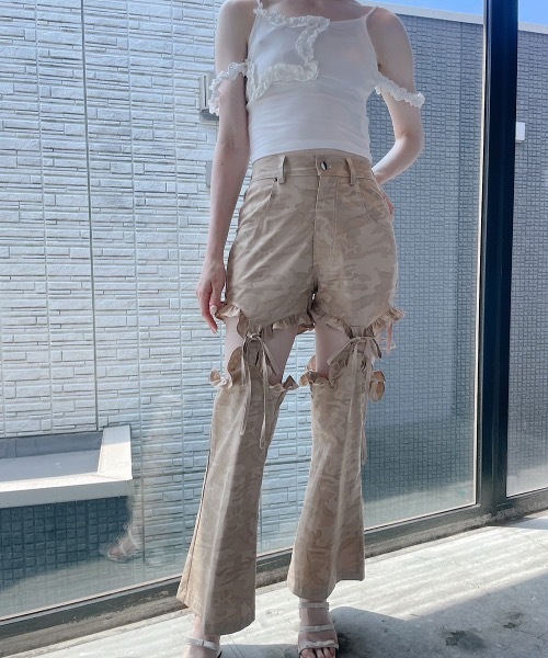 lilLilly（リルリリー）の「スターフリルキャミソール（キャミソール・レディース・ブラック/ホワイト/グレー・FREE）」の9枚目の写真