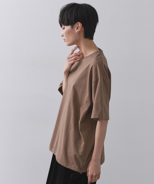OPAQUE.CLIP(オペークドットクリップ)の「裾ドロストTシャツ【洗濯機洗い可】(Tシャツ/カットソー・レディース・ホワイト/ブラック/ダークブラウン・40/38)」の17枚目の写真