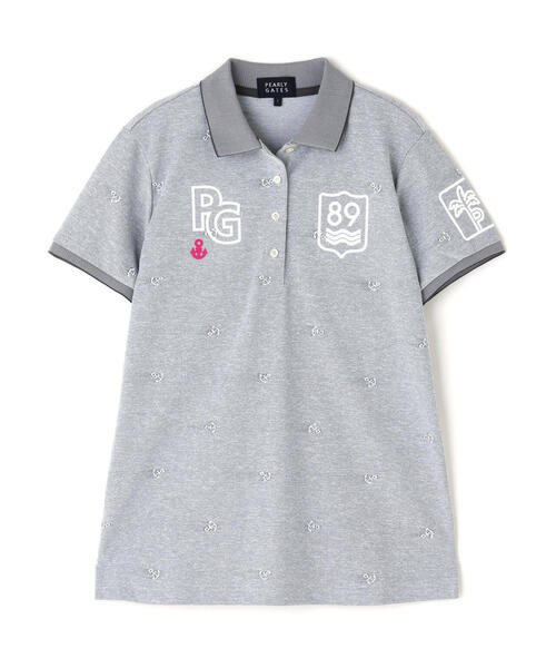 【PEARLY GATES】ストレッチカノコアンカージャガード半袖ポロシャツ GATES｜ストレッチカノコアンカージャガード半袖ポロシャツ PEARLY メンズウェア