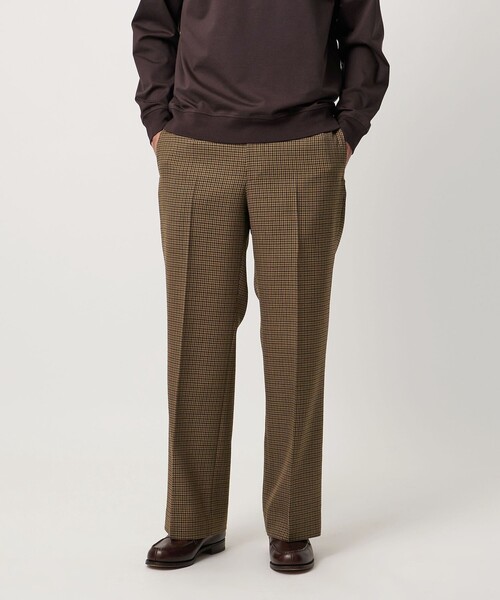 UNITED ALLOWS モダンチェック ノープリーツ ワイドストレートパンツ モダンチェック ノープリーツ ワイドストレート パンツ