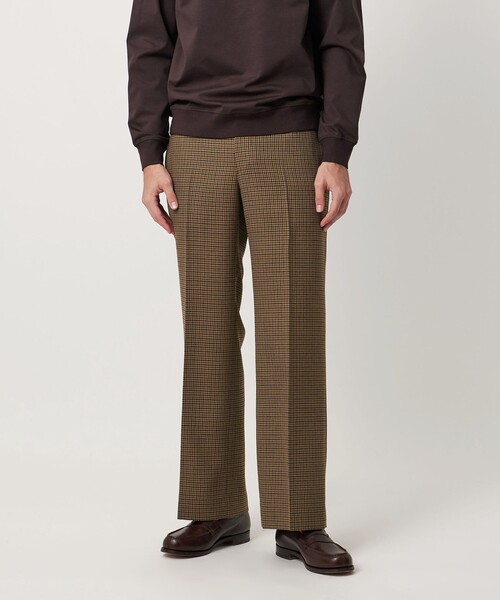 UNITED ARROWS（ユナイテッドアローズ）の「モダンチェック ノープリーツ ワイドストレート パンツ（スラックス・メンズ・オリーブ/ベージュ・M/L/S/XL）」の3枚目の写真