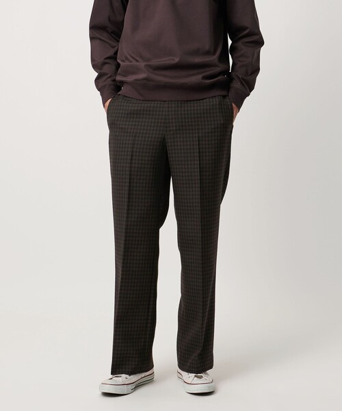 UNITED ARROWS（ユナイテッドアローズ）の「モダンチェック ノープリーツ ワイドストレート パンツ（スラックス・メンズ・オリーブ/ベージュ・M/L/S/XL）」の5枚目の写真