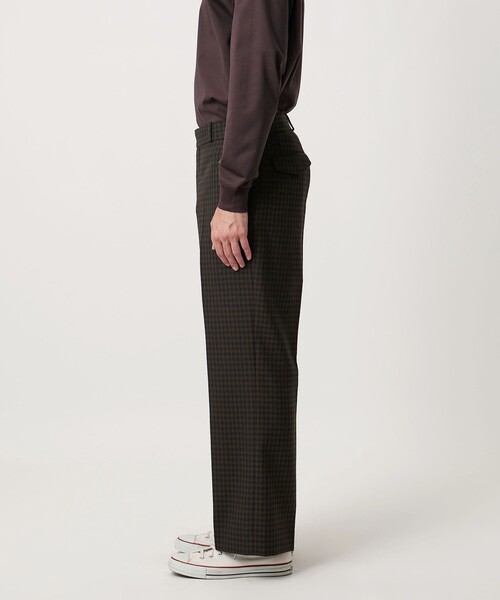 UNITED ARROWS（ユナイテッドアローズ）の「モダンチェック ノープリーツ ワイドストレート パンツ（スラックス・メンズ・オリーブ/ベージュ・M/L/S/XL）」の8枚目の写真