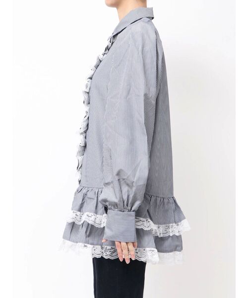 jouetie（ジュエティ）の「レースフリルチュニックシャツ（シャツ/ブラウス・レディース・ブラック/オフホワイト/ネイビー・MEDIUM）」の19枚目の写真