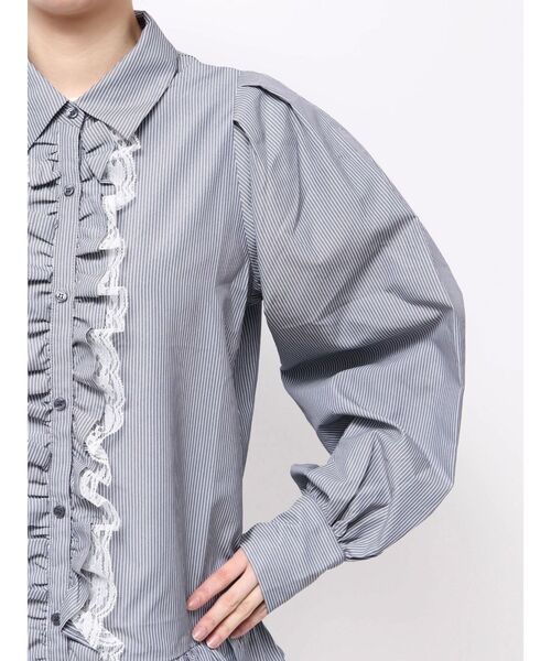 レースフリルチュニックシャツ（シャツ/ブラウス）｜jouetie