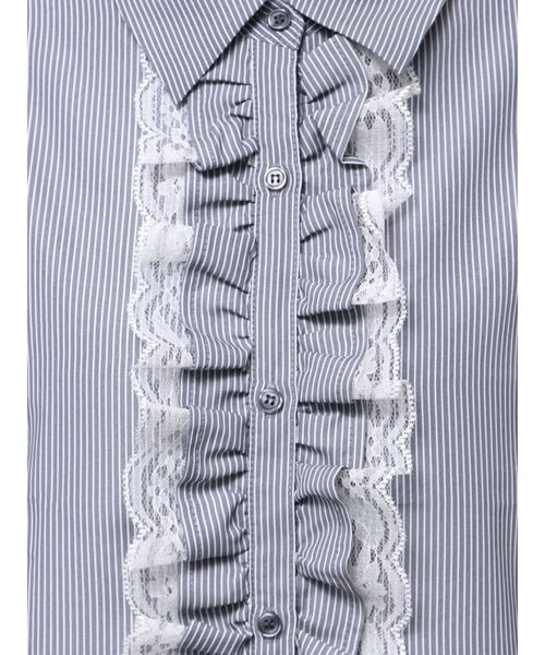 セール】レースフリルチュニックシャツ（シャツ/ブラウス）｜jouetie