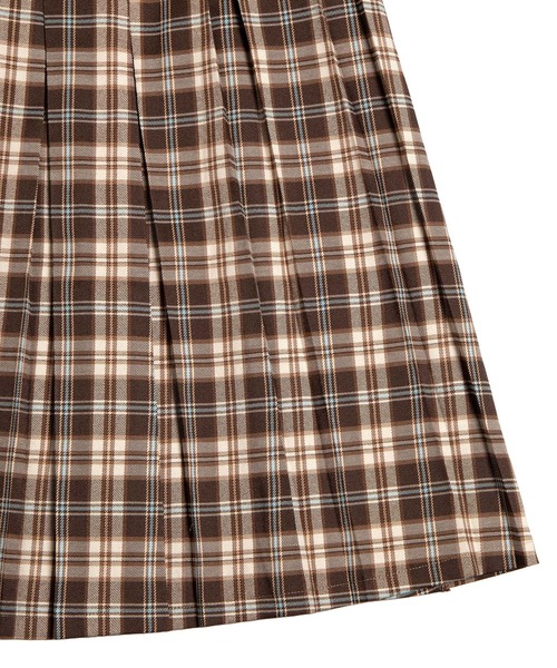PUNYUS（プニュズ）の「チェックプリーツロングスカート（スカート・レディース・ブラウン/ブルー・1/2/3/4）」の15枚目の写真