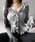 me+em selecti~[ZNgj́uy Tcolor zVA[tujbgJ[fBK ^ sheer frill long-sleeve ribbed knit cardiganiJ[fBK/{jvbO[