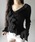 me+em selecti~[ZNgj́uy Tcolor zVA[tujbgJ[fBK ^ sheer frill long-sleeve ribbed knit cardiganiJ[fBK/{jvbubN