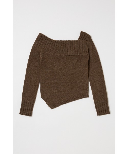 MOUSSY（マウジー）の「【新色登場】ASYMMETRY トップス（ニット/セーター・レディース・杢グレー/ブラウン/ネイビー/レッド/ブルー/アイボリー/ブラック・FREE）」の8枚目の写真