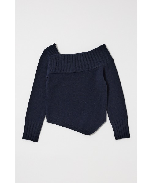 MOUSSY（マウジー）の「【新色登場】ASYMMETRY トップス（ニット/セーター・レディース・杢グレー/ブラウン/ネイビー/レッド/ブルー/アイボリー/ブラック・FREE）」の14枚目の写真