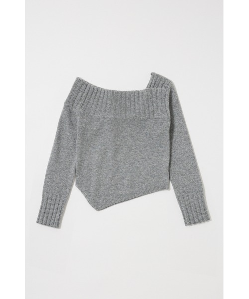 MOUSSY 【25年AW新作】ASYMMETRY トップス　グレー 25年AW新作】ASYMMETRY トップス（ニット/セーター）｜MOUSSY