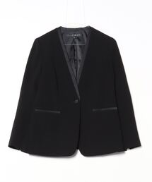 新品未使用　ノーカラー　ベルト付き　シングルジャケット　ヴィンテージ　チェック レディース ジャケット ノーカラージャケット フロントホック