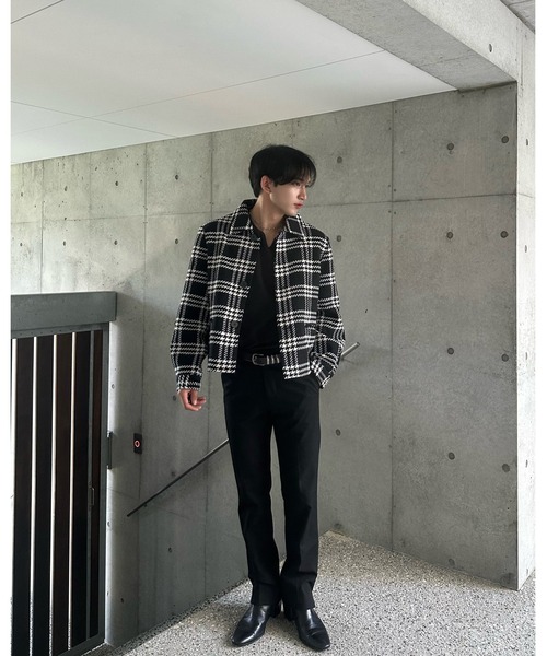 シェリエ　sheller 5周年　チェック柄 ジャケット ブラック JACKET – shéller / シェリエ