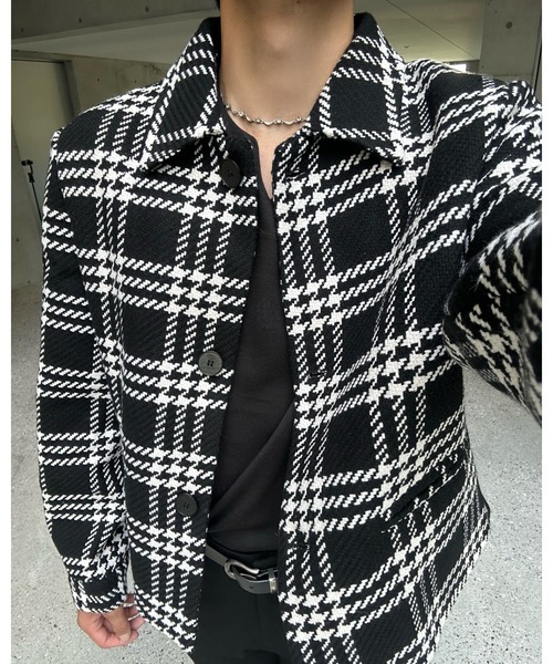 Otte(オッテ)の「ハウンドチェックジャケット(テーラードジャケット・メンズ・ブラック・MEDIUM/X-LARGE/LARGE)」の6枚目の写真