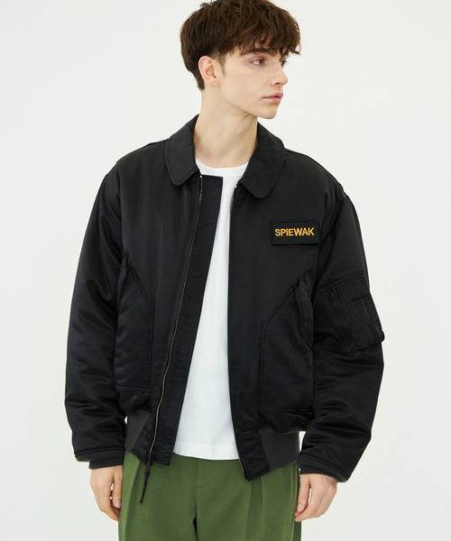 希少カラー★スピワック CWU-55/P タイタンクロス ブラック L　D553 セール】CWU-55/P N/Cタイタンクロス/フライトジャケット（ミリタリー