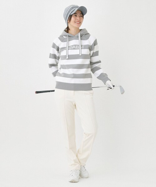 adabat（アダバット）の「ボーダーニットパーカー（ニット/セーター・レディース・グレー系7/ネイビー系2・38/40/42）」の5枚目の写真