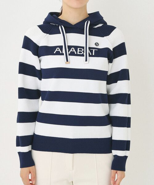 adabat（アダバット）の「ボーダーニットパーカー（ニット/セーター・レディース・グレー系7/ネイビー系2・38/40/42）」の14枚目の写真