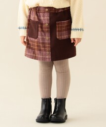 BEAMS mini | チェック フロントボタン スカートパンツ 2025FW(90~140cm)(その他パンツ)