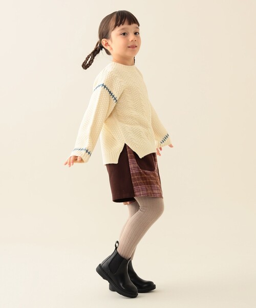 BEAMS mini(ビームスミニ)の「チェック フロントボタン スカートパンツ 2025FW(90~140cm)(その他パンツ・キッズ・ブラウン/ネイビー・100/140/130/120/110/90)」の6枚目の写真