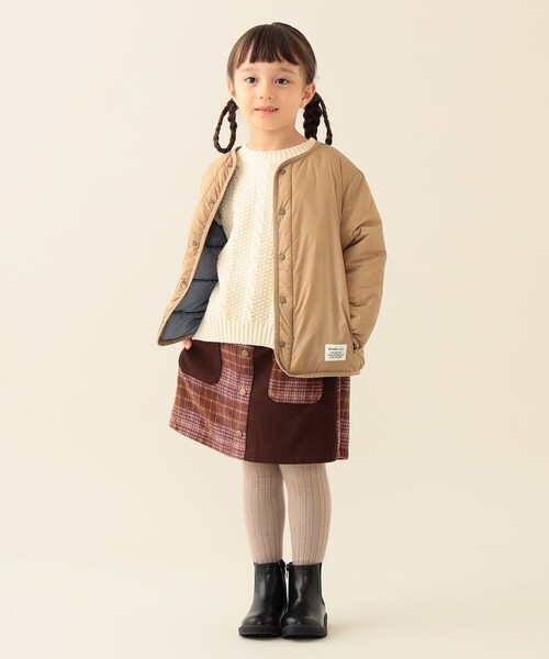 BEAMS mini(ビームスミニ)の「チェック フロントボタン スカートパンツ 2025FW(90~140cm)(その他パンツ・キッズ・ブラウン/ネイビー・100/140/130/120/110/90)」の8枚目の写真