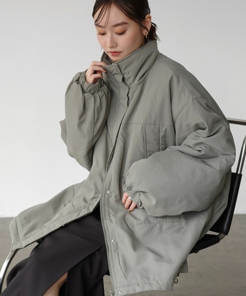 セール】スタンドカラー2way中綿ダウンジャケット（ダウンジャケット