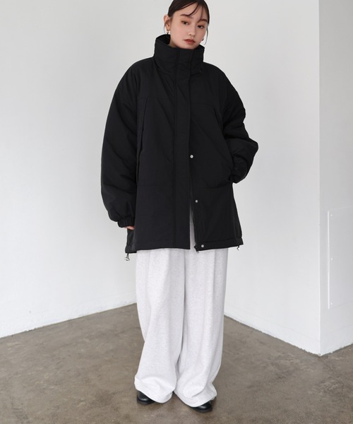 セール】スタンドカラー2way中綿ダウンジャケット（ダウンジャケット