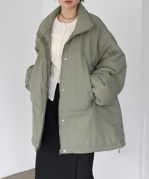 セール】スタンドカラー2way中綿ダウンジャケット（ダウンジャケット