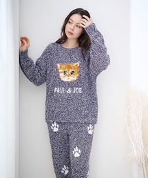 新品 PAUL＆JOE ふわふわ ジプシー ジャガード プルオーバー パンツ PAUL＆JOE】ふわふわジプシージャガード プルオーバー（ルームウェア