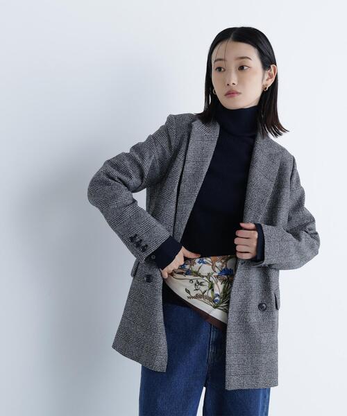 NATURAL BEAUTY BASIC（ナチュラルビューティーベーシック）の「◇ダブルブレストボクシージャケットII（テーラードジャケット・レディース・ブラック系その他/ブラウン系その他/ベージュ系その他/ネイビー・SMALL/MEDIUM）」の2枚目の写真