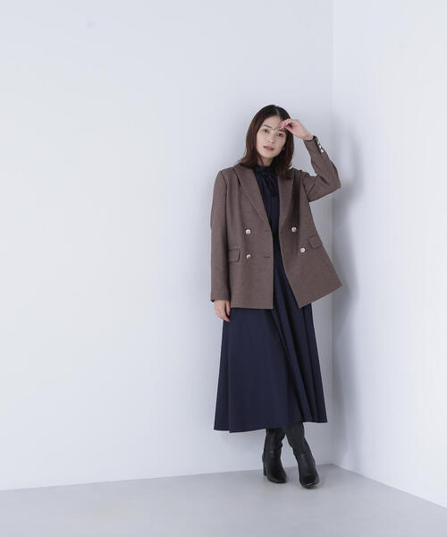 NATURAL BEAUTY BASIC（ナチュラルビューティーベーシック）の「◇＜CLASSY. お仕事名品Award 2025＞「ジャケット賞」ダブルブレストボクシージャケットII（テーラードジャケット・レディース・ブラック系その他/ブラウン系その他/ベージュ系その他/ネイビー・SMALL/MEDIUM）」の13枚目の写真