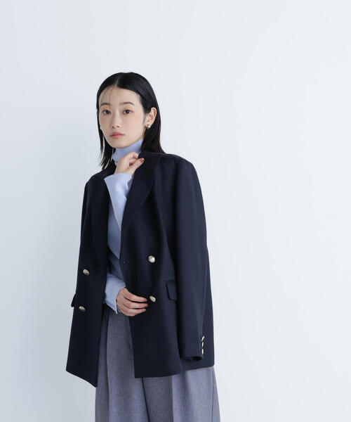 NATURAL BEAUTY BASIC ネイビー ダブルテーラードジャケット NATURAL BEAUTY BASIC ジャケット テーラードジャケット ダブル