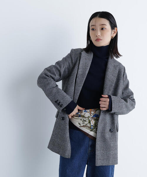 NATURAL BEAUTY BASIC（ナチュラルビューティーベーシック）の「◇＜CLASSY. お仕事名品Award 2025＞「ジャケット賞」ダブルブレストボクシージャケットII（テーラードジャケット・レディース・ブラック系その他/ブラウン系その他/ベージュ系その他/ネイビー・SMALL/MEDIUM）」の5枚目の写真