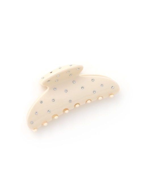 colleca la（コレカラ）の「ドットストーン バンスクリップ（バレッタ/ヘアクリップ・レディース・ブラック/ホワイト・FREE）」の7枚目の写真