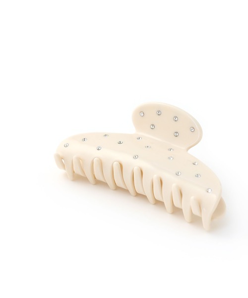 colleca la（コレカラ）の「ドットストーン バンスクリップ（バレッタ/ヘアクリップ・レディース・ブラック/ホワイト・FREE）」の8枚目の写真