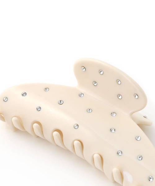 colleca la（コレカラ）の「ドットストーン バンスクリップ（バレッタ/ヘアクリップ・レディース・ブラック/ホワイト・FREE）」の9枚目の写真