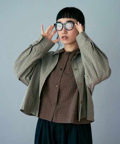 Crisp（クリスプ）の「チェックワイドシャツ（シャツ/ブラウス・レディース・ブラウン/ベージュ・FREE）」の7枚目の写真