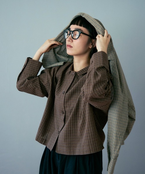 Crisp（クリスプ）の「チェックワイドシャツ（シャツ/ブラウス・レディース・ブラウン/ベージュ・FREE）」の11枚目の写真