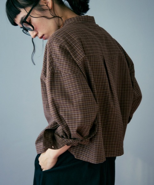 Crisp（クリスプ）の「チェックワイドシャツ（シャツ/ブラウス・レディース・ブラウン/ベージュ・FREE）」の16枚目の写真
