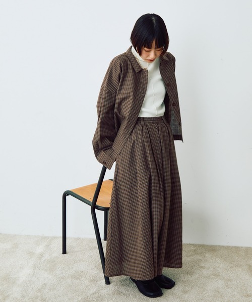 Crisp（クリスプ）の「チェックワイドシャツ（シャツ/ブラウス・レディース・ブラウン/ベージュ・FREE）」の18枚目の写真