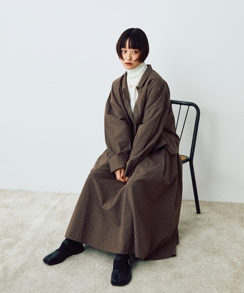 Crisp（クリスプ）の「チェックワイドシャツ（シャツ/ブラウス・レディース・ブラウン/ベージュ・FREE）」の19枚目の写真