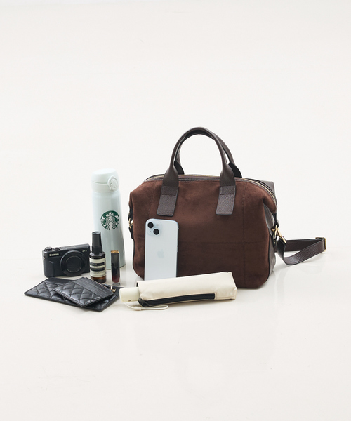 LOWELL things（ロウェル　シングス）の「Velu / 2WAYスエードボストンバッグ（ボストンバッグ・レディース・ブラック/ダークブラウン・フリー）」の15枚目の写真