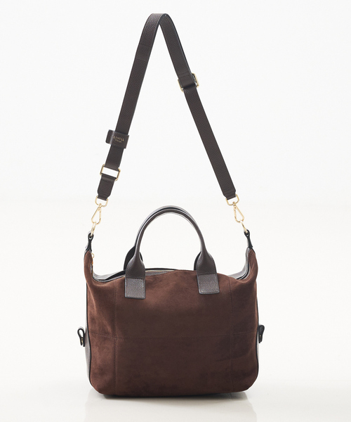 LOWELL things（ロウェル　シングス）の「Velu / 2WAYスエードボストンバッグ（ボストンバッグ・レディース・ブラック/ダークブラウン・フリー）」の21枚目の写真