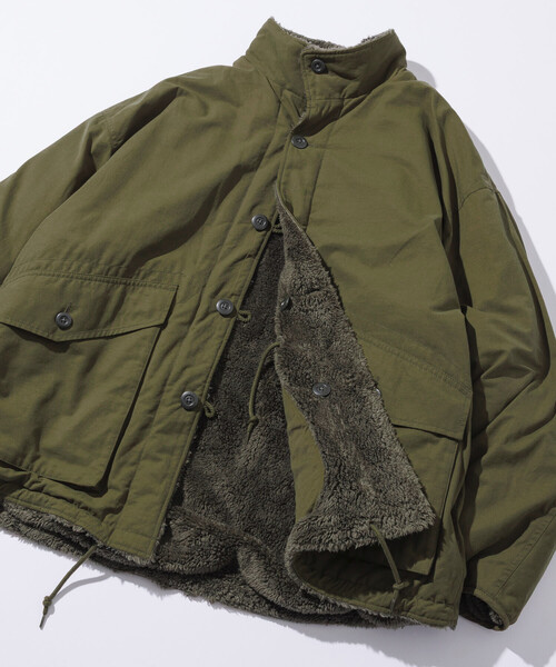 ビッグシルエット スタンドネック リバーシブル ボアブルゾン