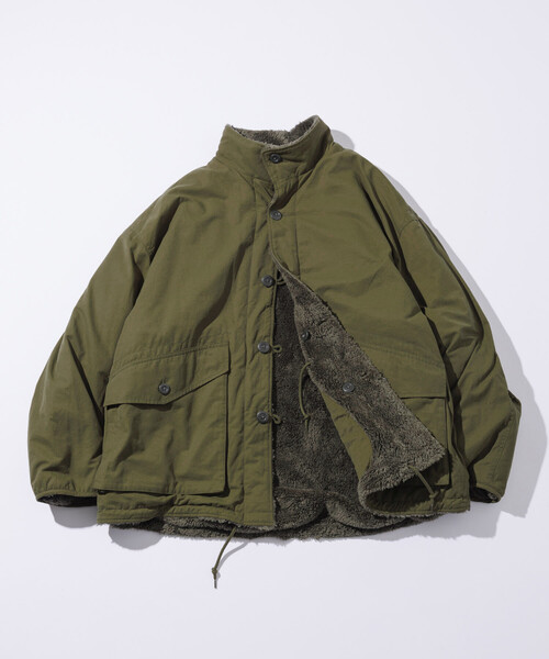 セール】ビッグシルエット スタンドネック リバーシブル ボアブルゾン